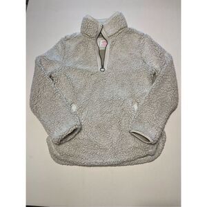 SUPER COZY Sherpa Pullover Womens Size Medium Cream Warm Ships Fast Outerwear A3